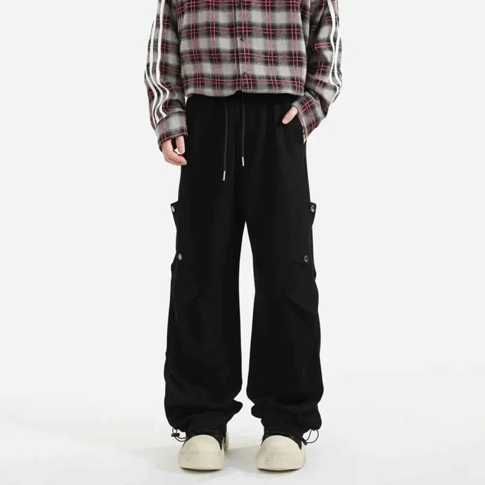 Fashionable Plain Genderless Cargo Pants