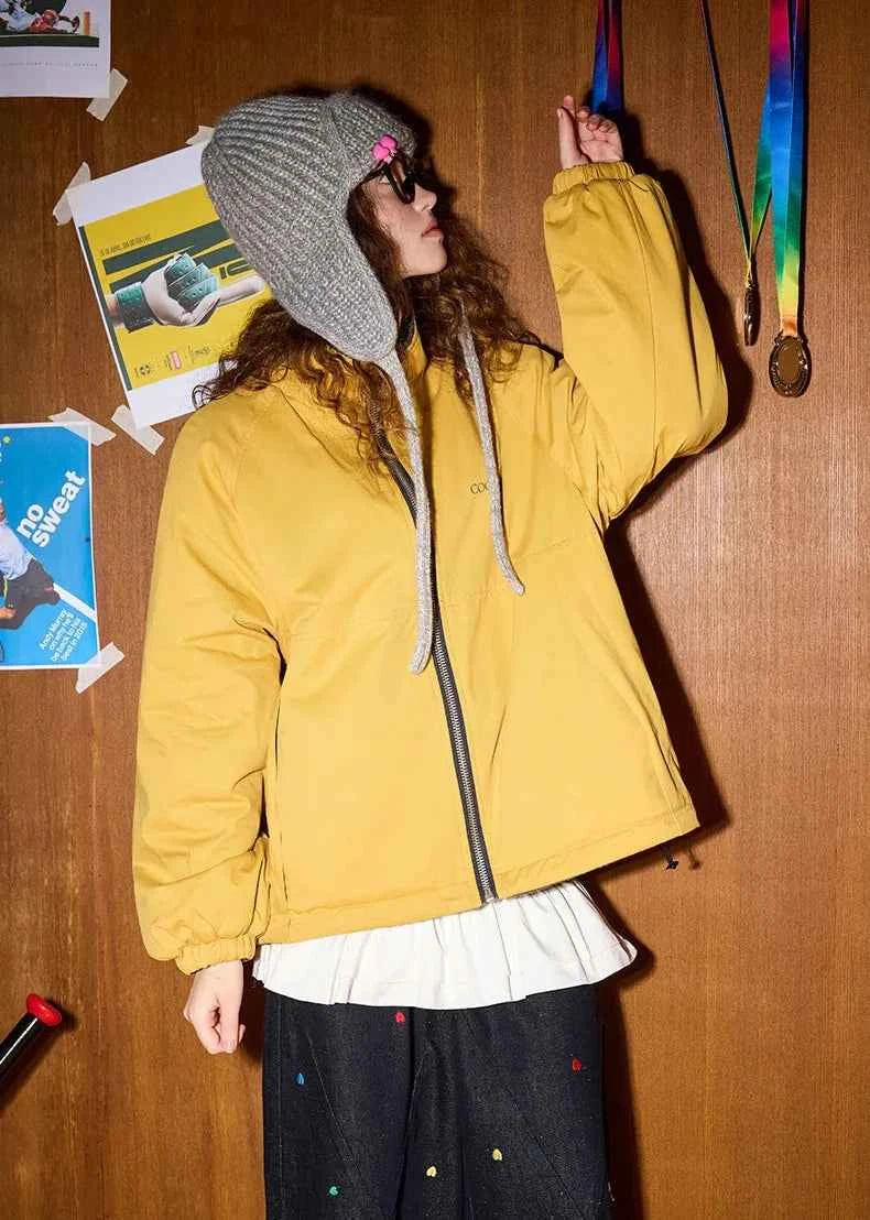 Winter Reversible Embroidered American Windbreaker Jacket