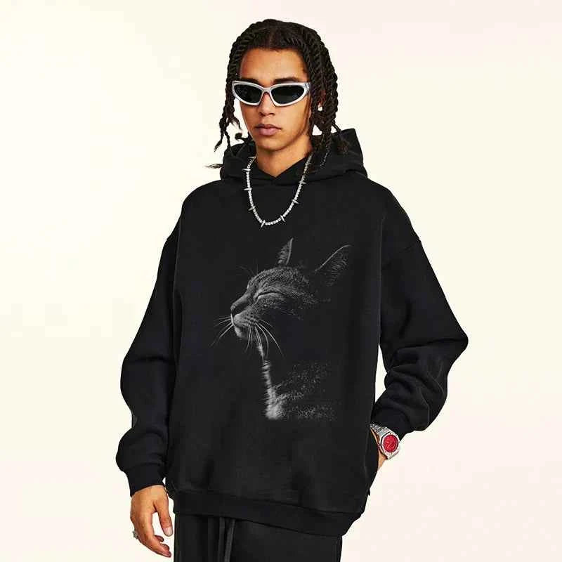 Animal Meditation Cat Graphic Hoodie