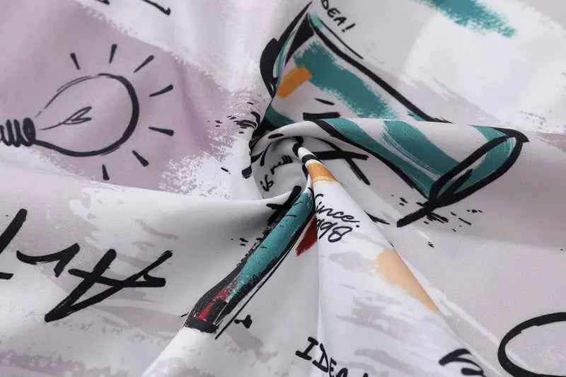 Unique Graffiti Flexible Short Sleeve Beach Shirt