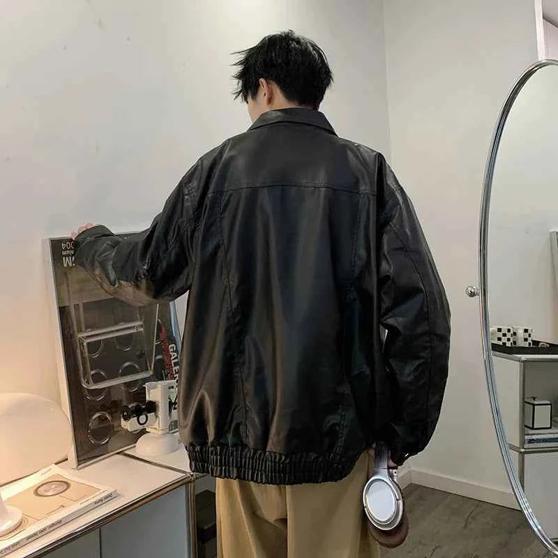 Handsome Retro American Brown Leather Jacket