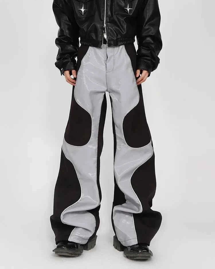 Streetwear Long-lasting Luxury Patchwork Leather Pants