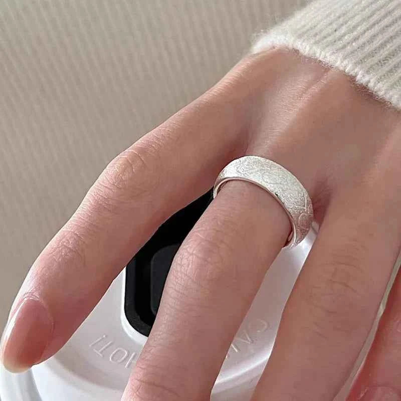 Heart Link Geometric Punk Stackable Ring
