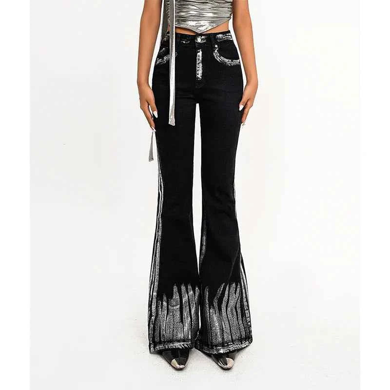 Wpmen Trendy Fancy Black Retro Low Waisted Jeans
