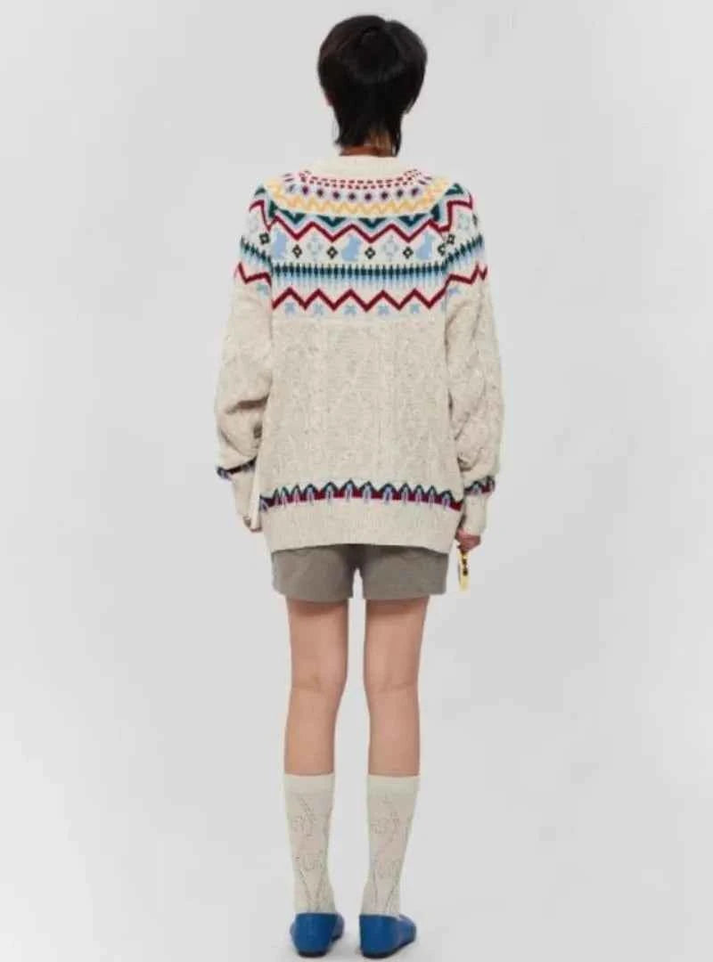 Vintage Trendy Japanese Style Knit Sweater