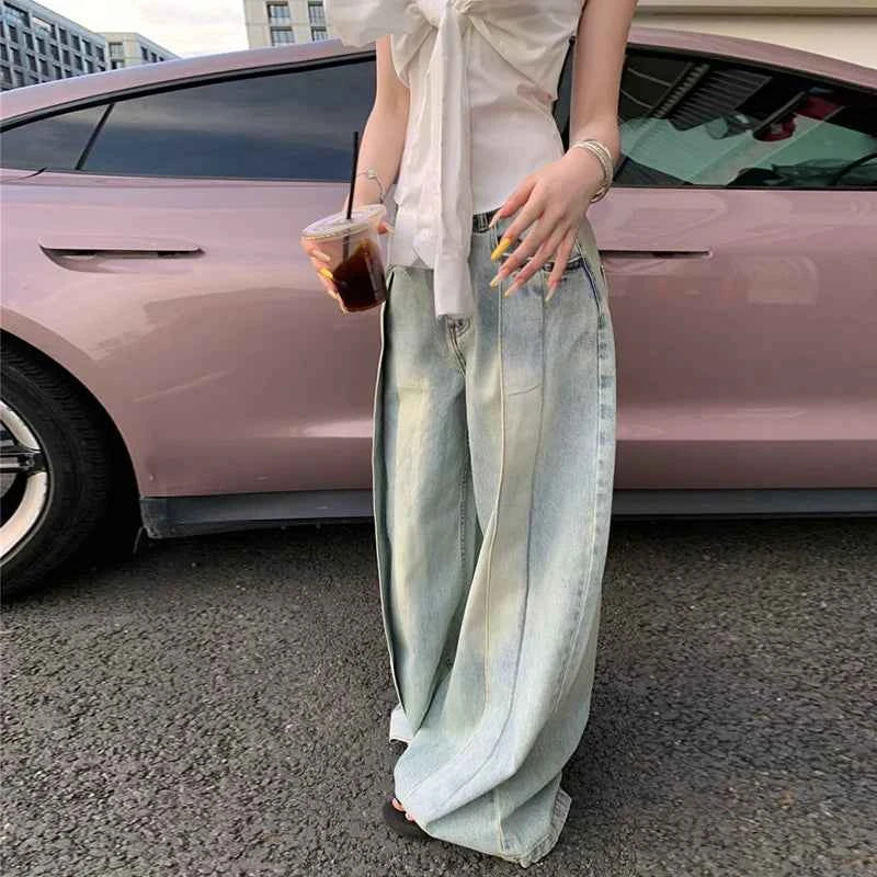 Trendsetter Oversize Washed Wide Leg Jeans