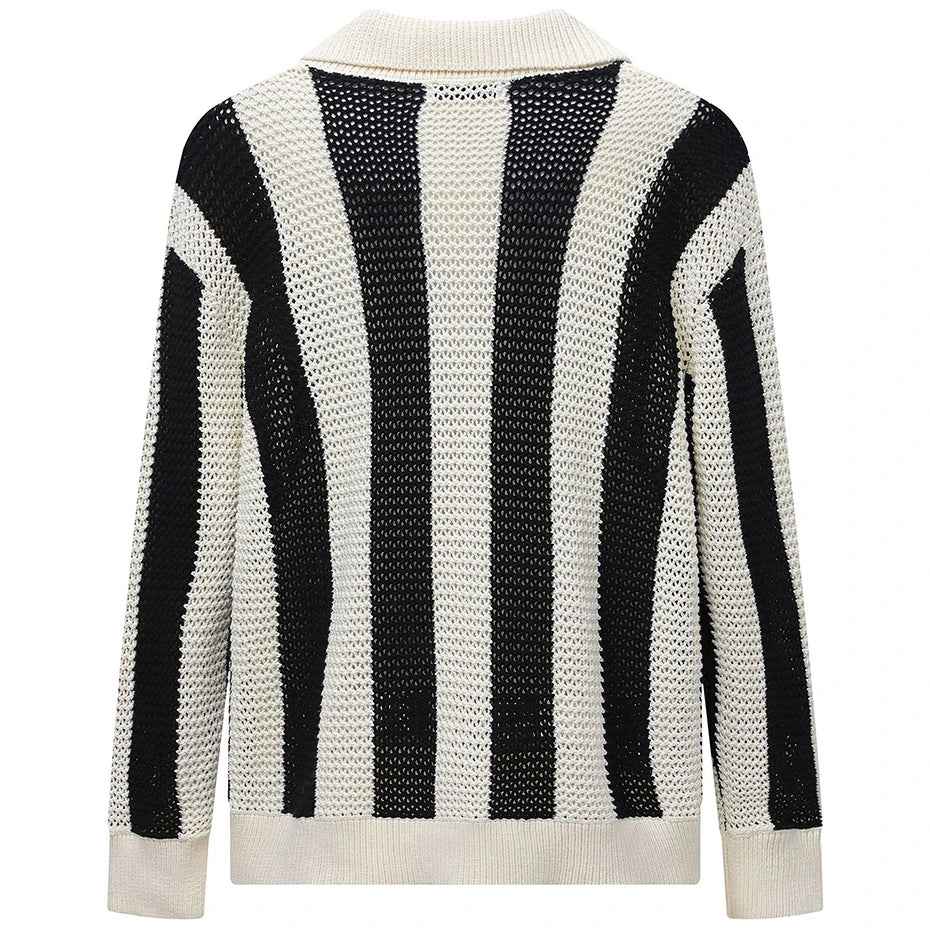 Long-lasting Retro Striped Knit Jumper Sweater