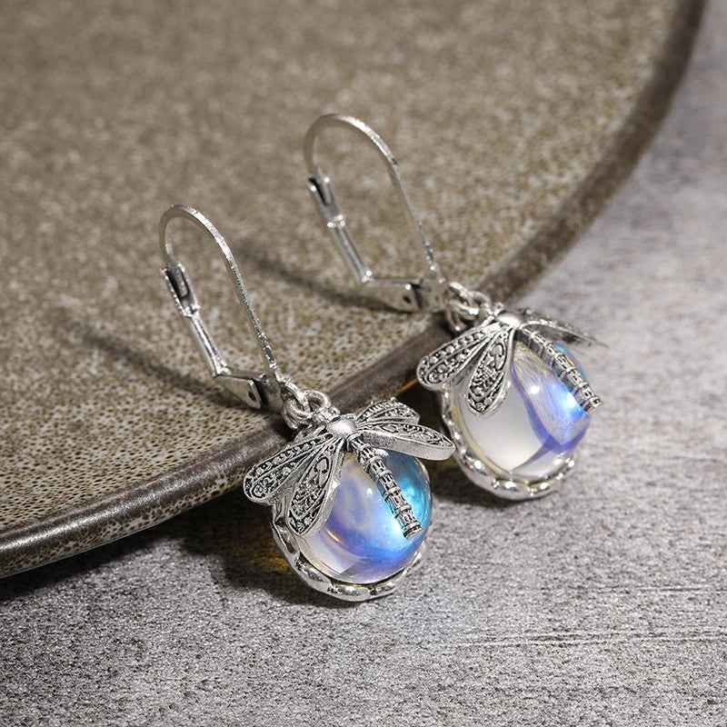 Multicolour Moonstone Dragonfly Earrings