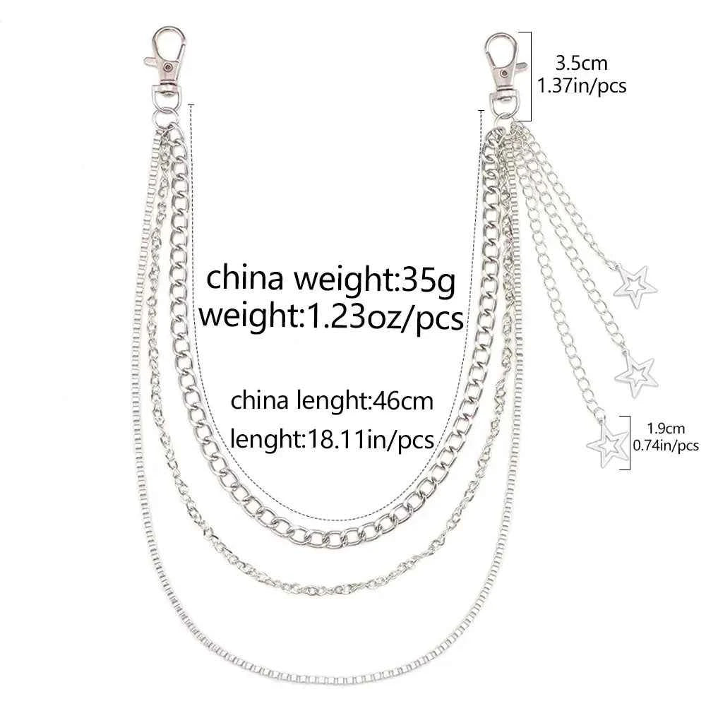 Y2K Star Punk Jeans Chain