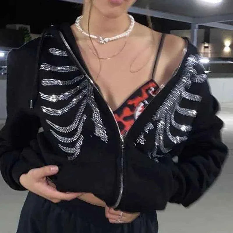 Zip Up Hoodie Bone Chill