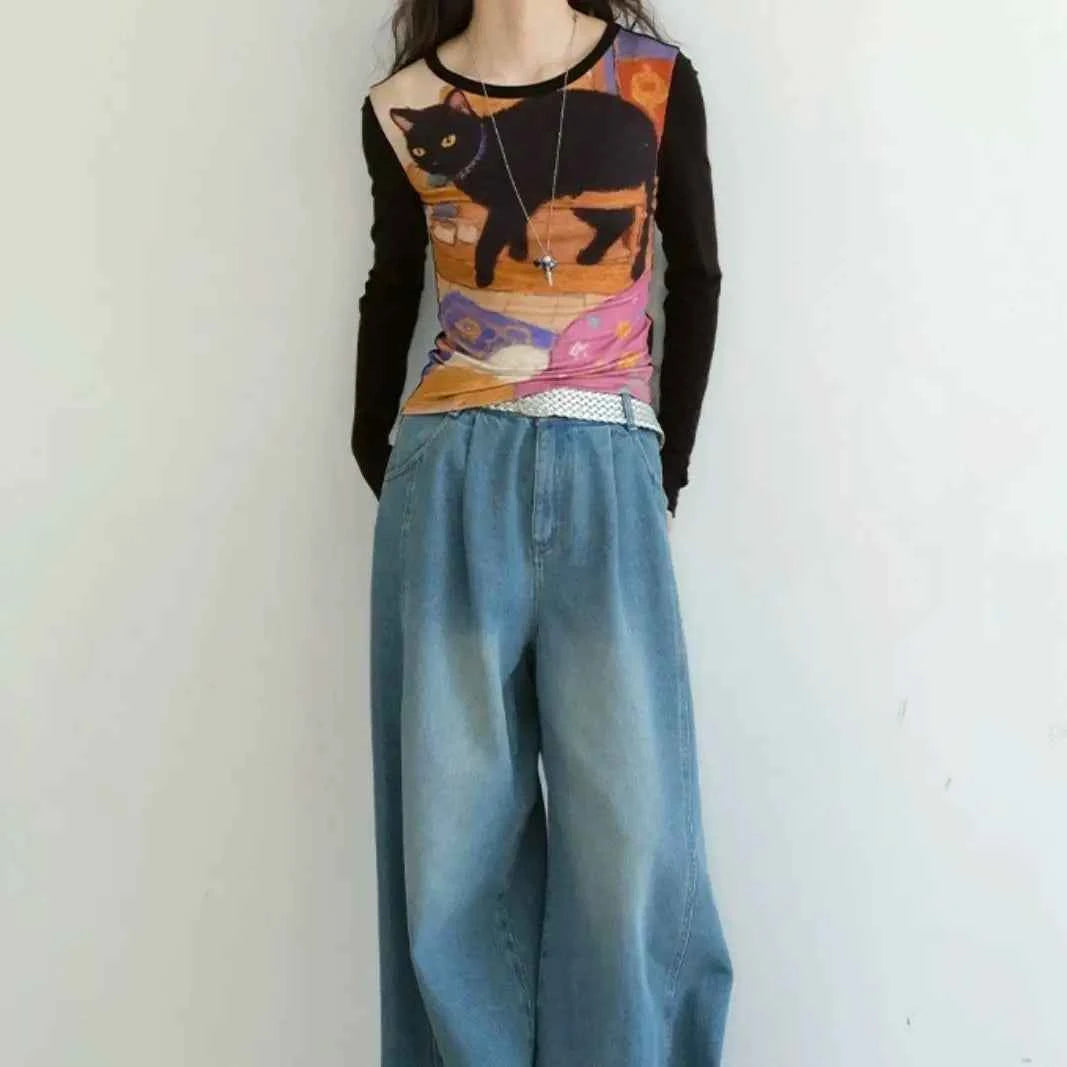 Vintage Gothic Long Sleeve Crop T-Shirt