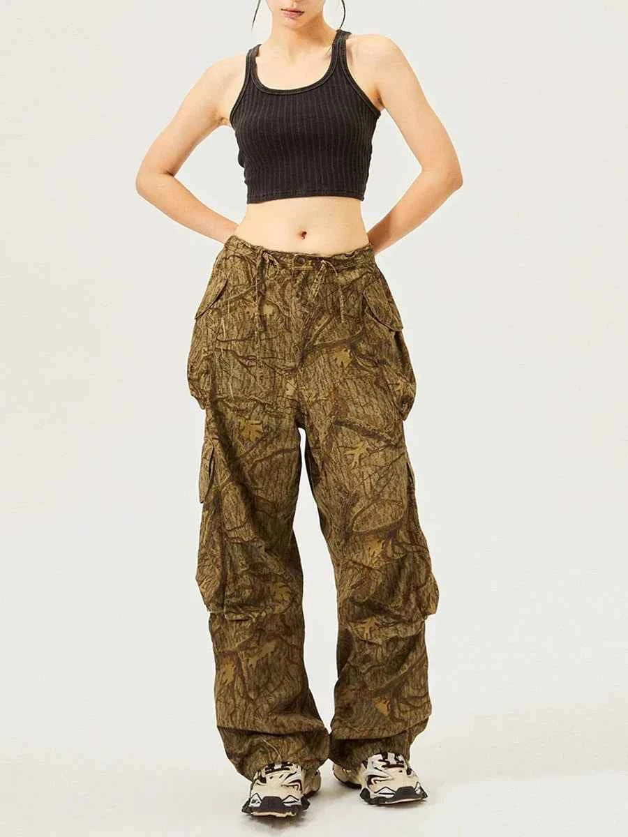 Twotwinstyle Hit Color Loose Spliced Jeans