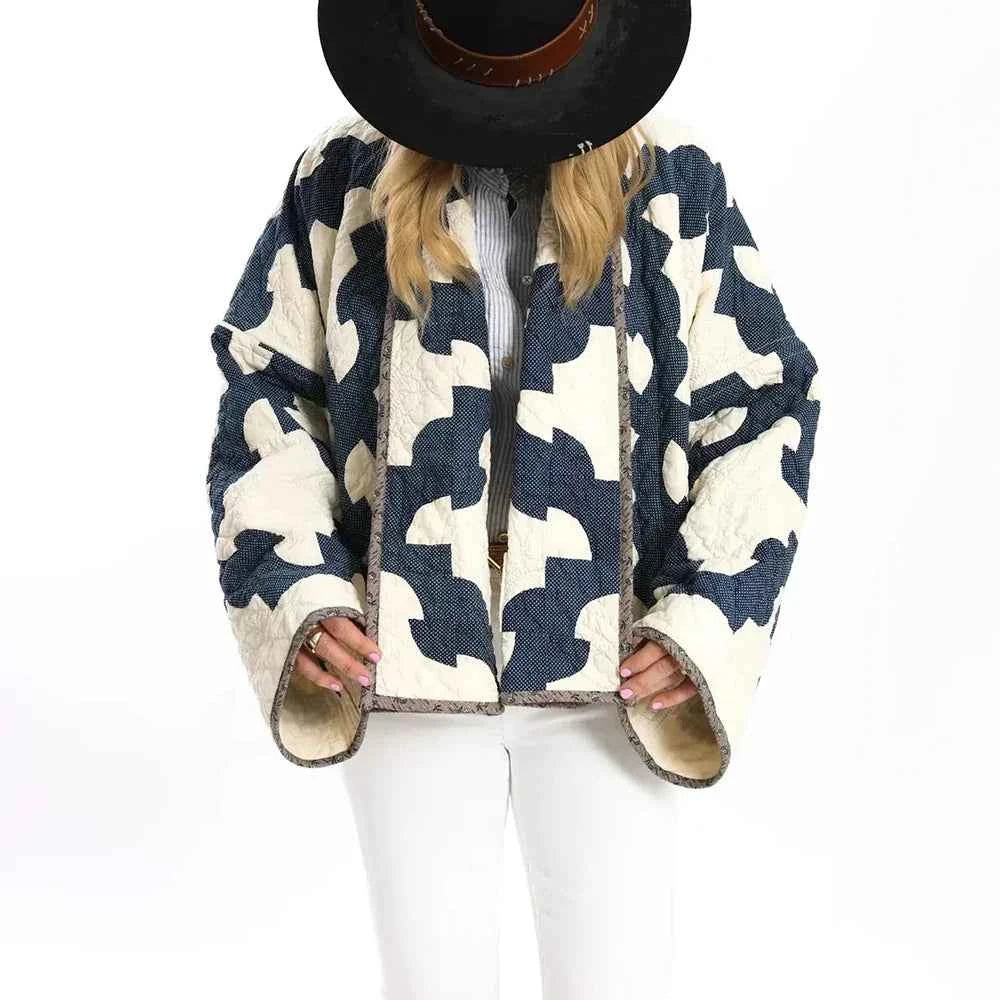 Durable Chic Colorblock Loose Lapel Jacket