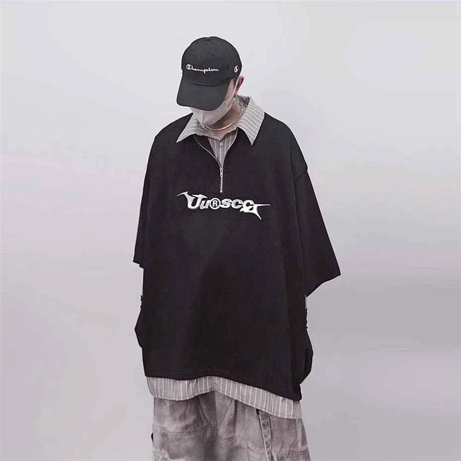 Punk Vintage Oversized Polo T-Shirt