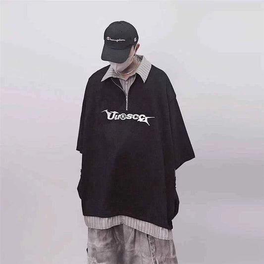 Punk Vintage Oversized Polo T-Shirt