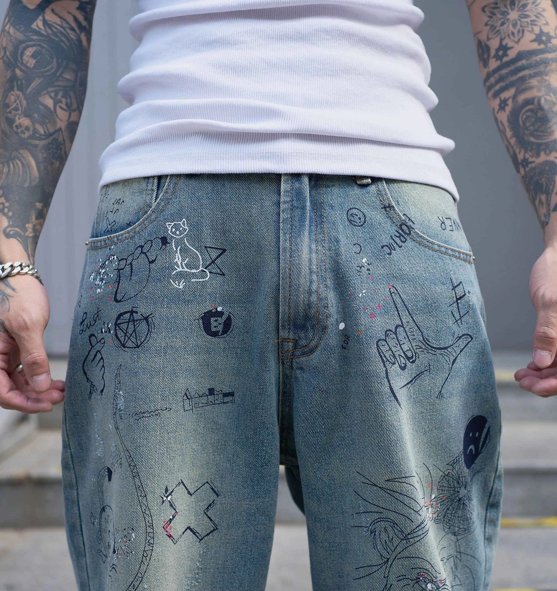 Stylish Good Quality Washed Denim Jeans