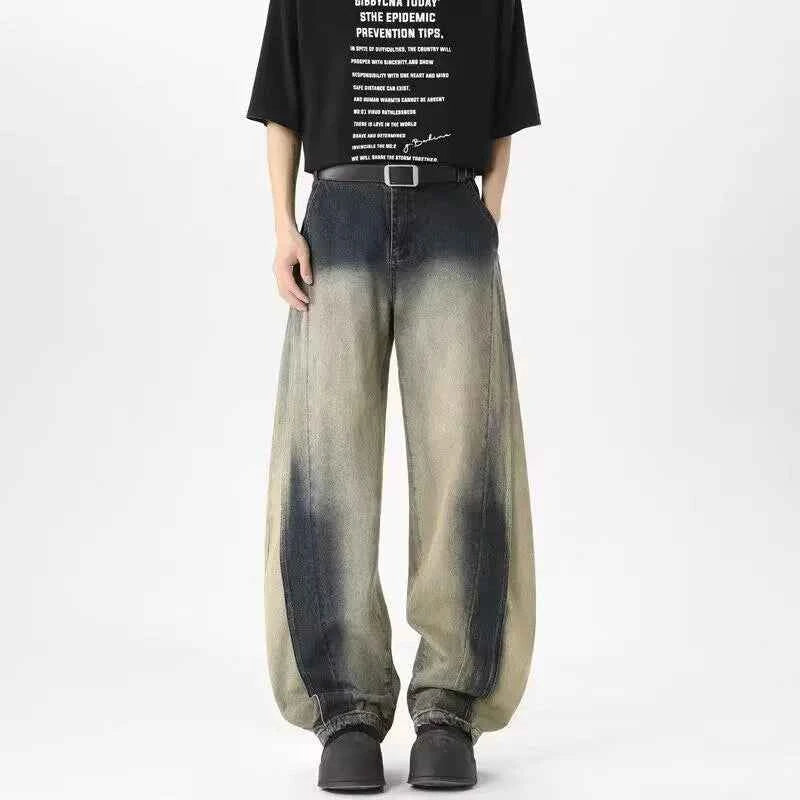 Distressed Vintage Washed Gradient Jeans
