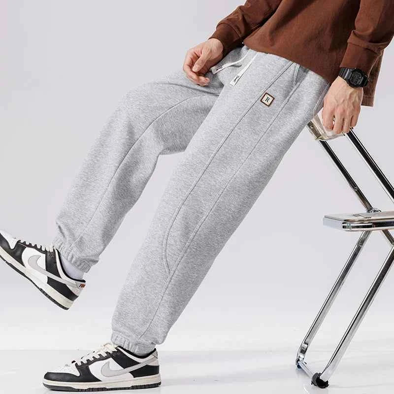 Streetwear Comfort Solid Color Elastic Waist Sweatpants