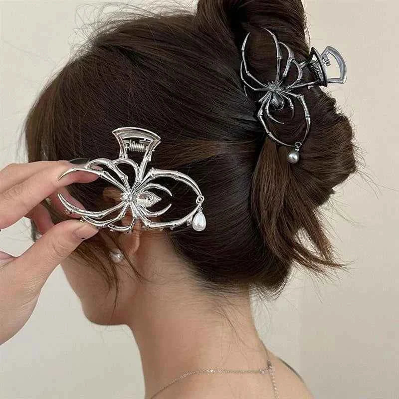 Gothic Sweet Black Spider Hair Claw Clips