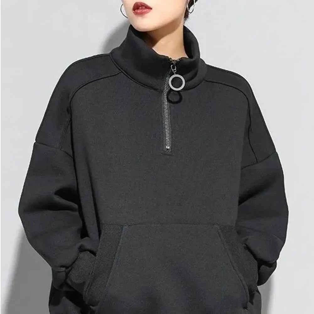 Solid Color Solid Color Half Zipper Sweatshirt