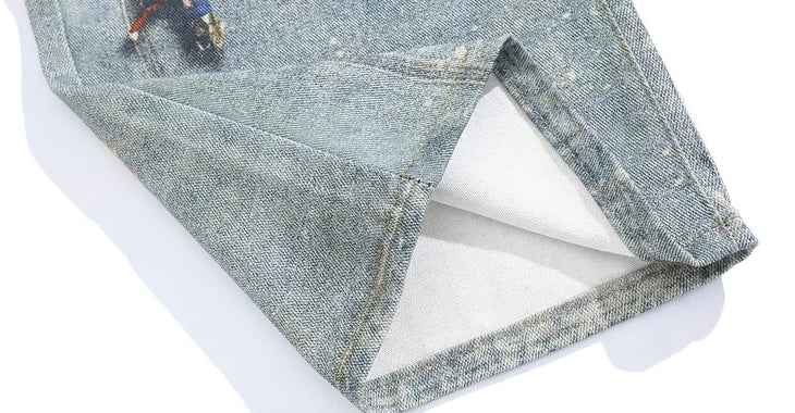 Chic American Style Hot Girl Digital Jeans
