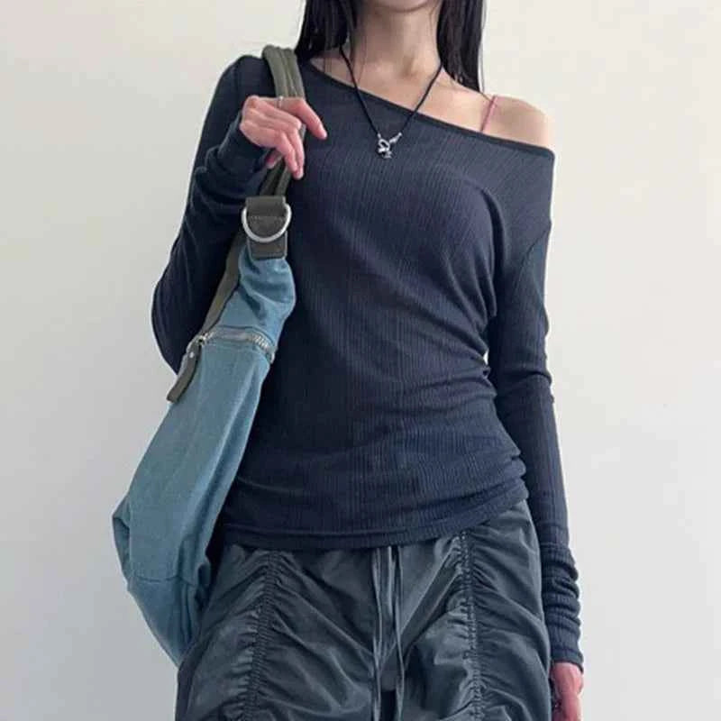 Stylish Bandage Backless Long Sleeve T-Shirt