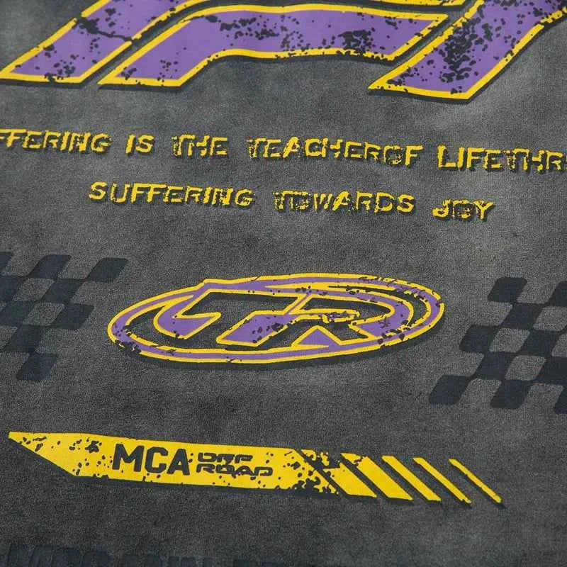 F1 Grunge Insulated Graphic Printed Tie Race T-Shirt
