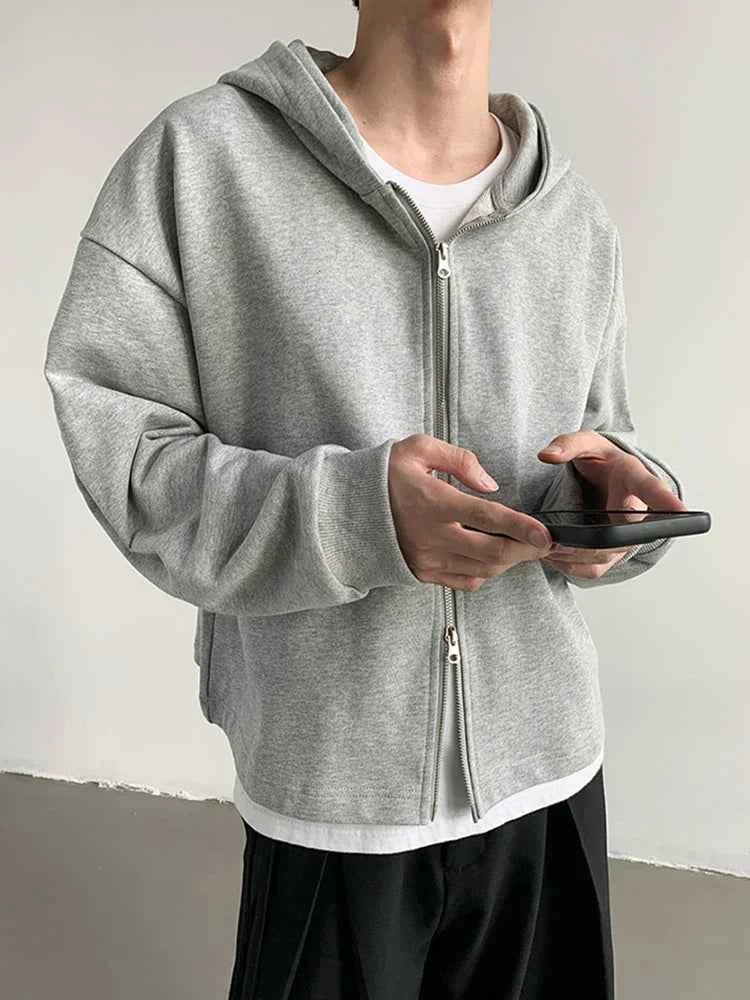 Cool Cozy Korean Zip Hoodied Sweatshirt