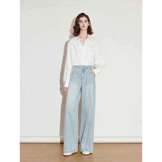 Stylish Mid Waist Stonewashed Denim Jeans