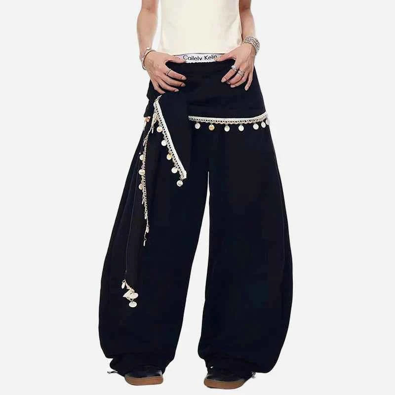 Durable Oversized Cool Print Japanese Style Sweatpants