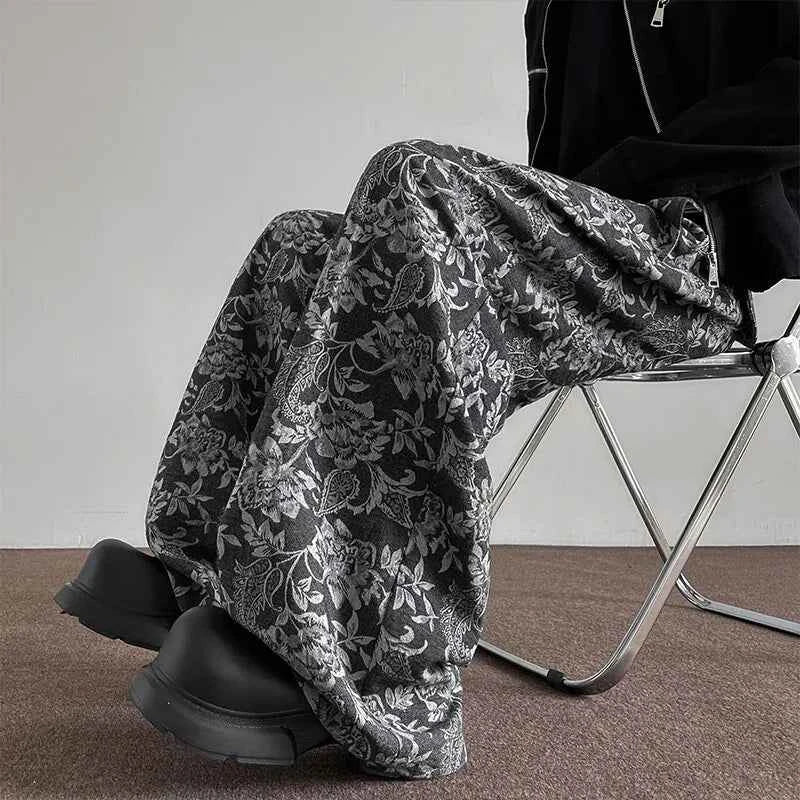 Streetwear Baggy Casual Patterned Wide Sweatpants