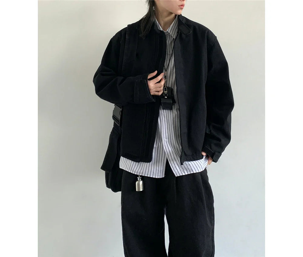 Plain Color Cropped Jacket