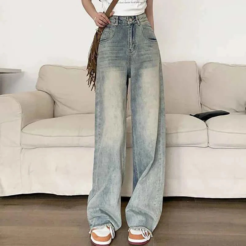 Vintage Retro Wide Leg High Waisted Jeans