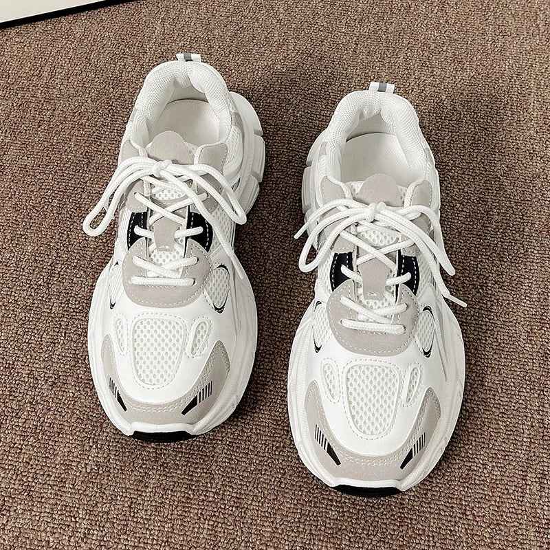 Breathable Chunky White Platform Sneaker