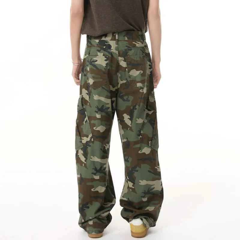 Youthful Retro Camo Loose Fit Jeans