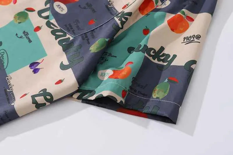 Cool Summer Fruit Graphic Short Sleeve Shirt