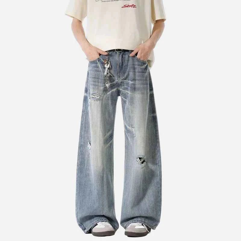 Summer Ripped Hole Wide Leg Jeans
