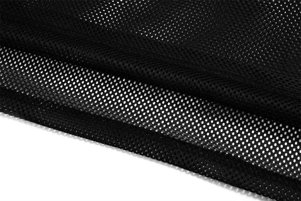 Translucent Mesh Printed Casual Sports T-Shirt
