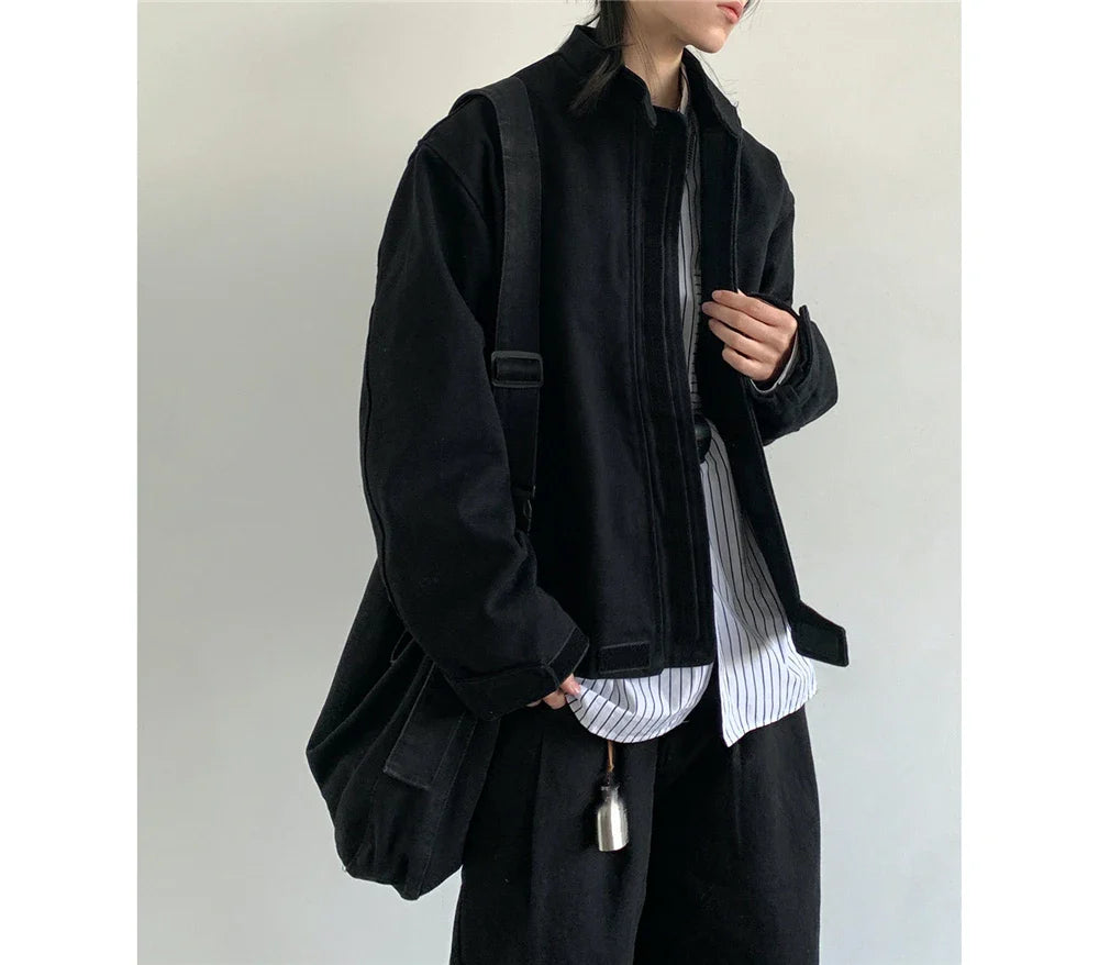 Plain Color Cropped Jacket