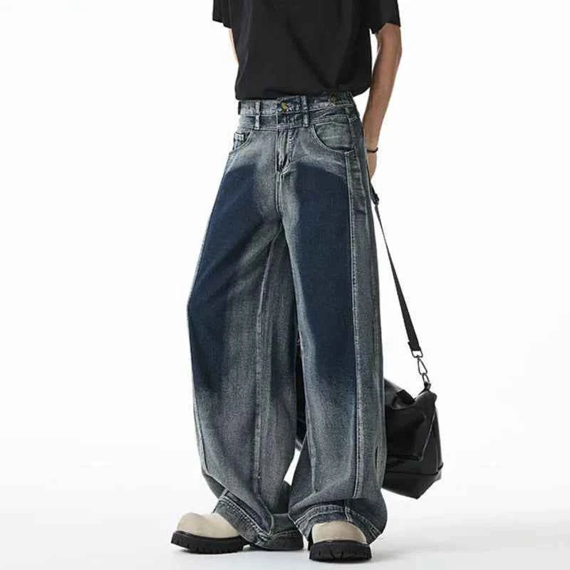 Vibrant Color Contrast Tie-Dye Straight Jeans
