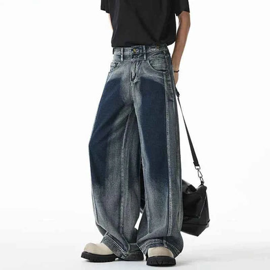 Vibrant Color Contrast Tie-Dye Straight Jeans
