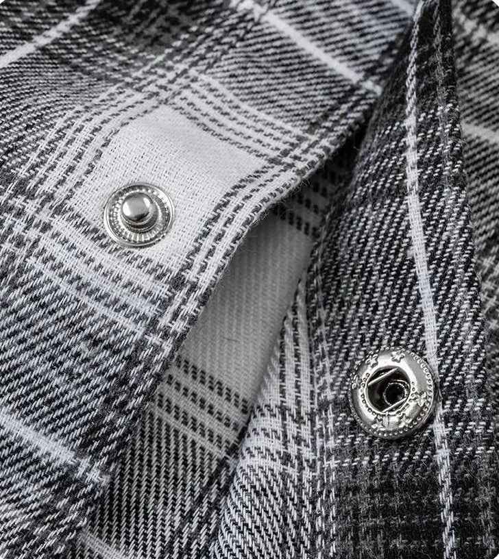 Streetwear Plaid Hooded Long Sleeve Shirt