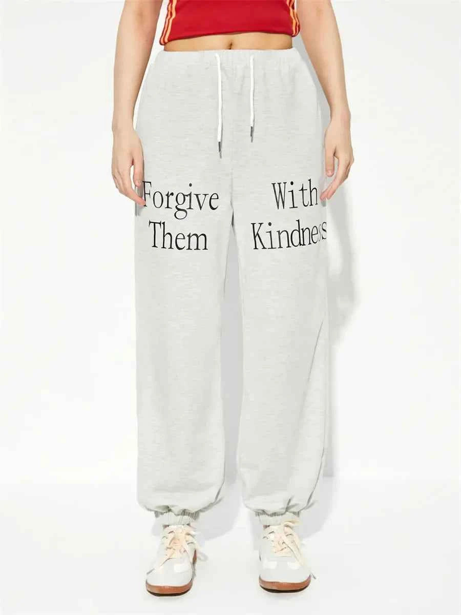 Comfortable Letter Print Drawstring Sweatpants
