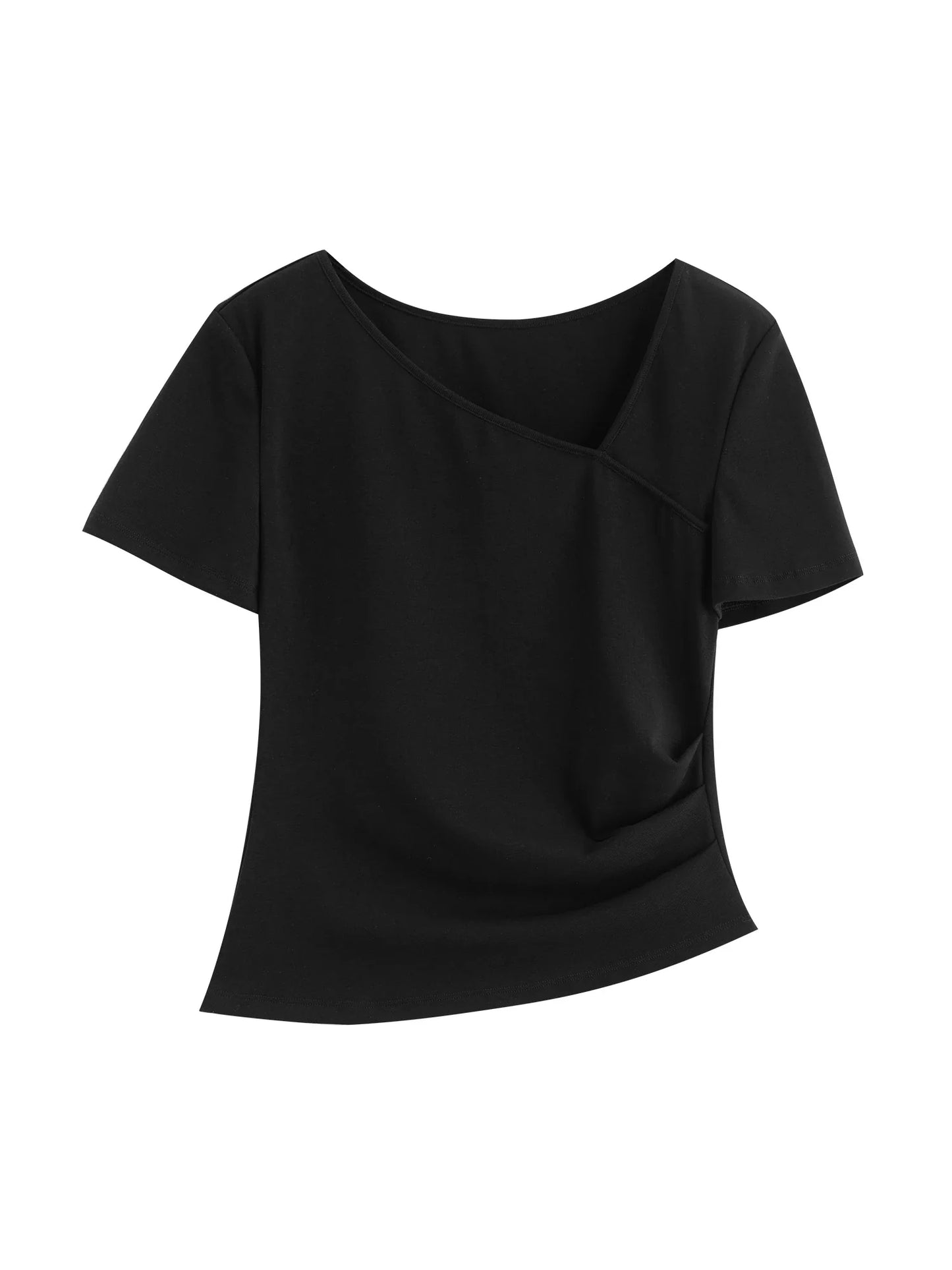 Unique Irregular V-Neck T-Shirt - Luxuryurbanwear