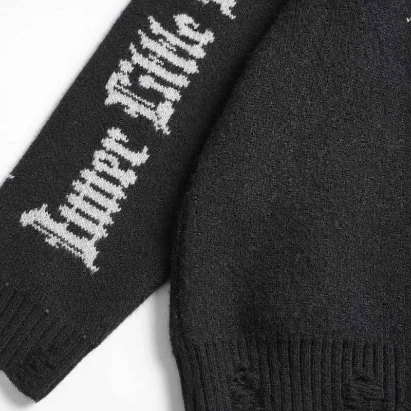 Cute Dog Embroidered O-Neck Collar Knitted Sweater