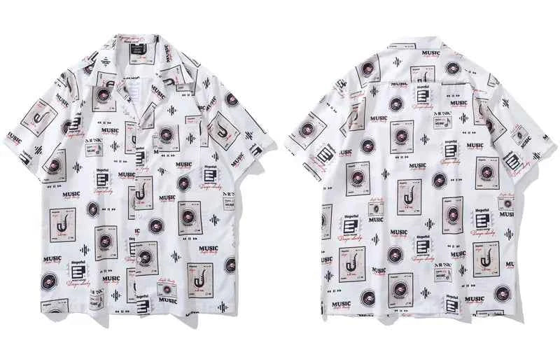 Retro Essential Music Player Graphic Short Sleeve Shirt