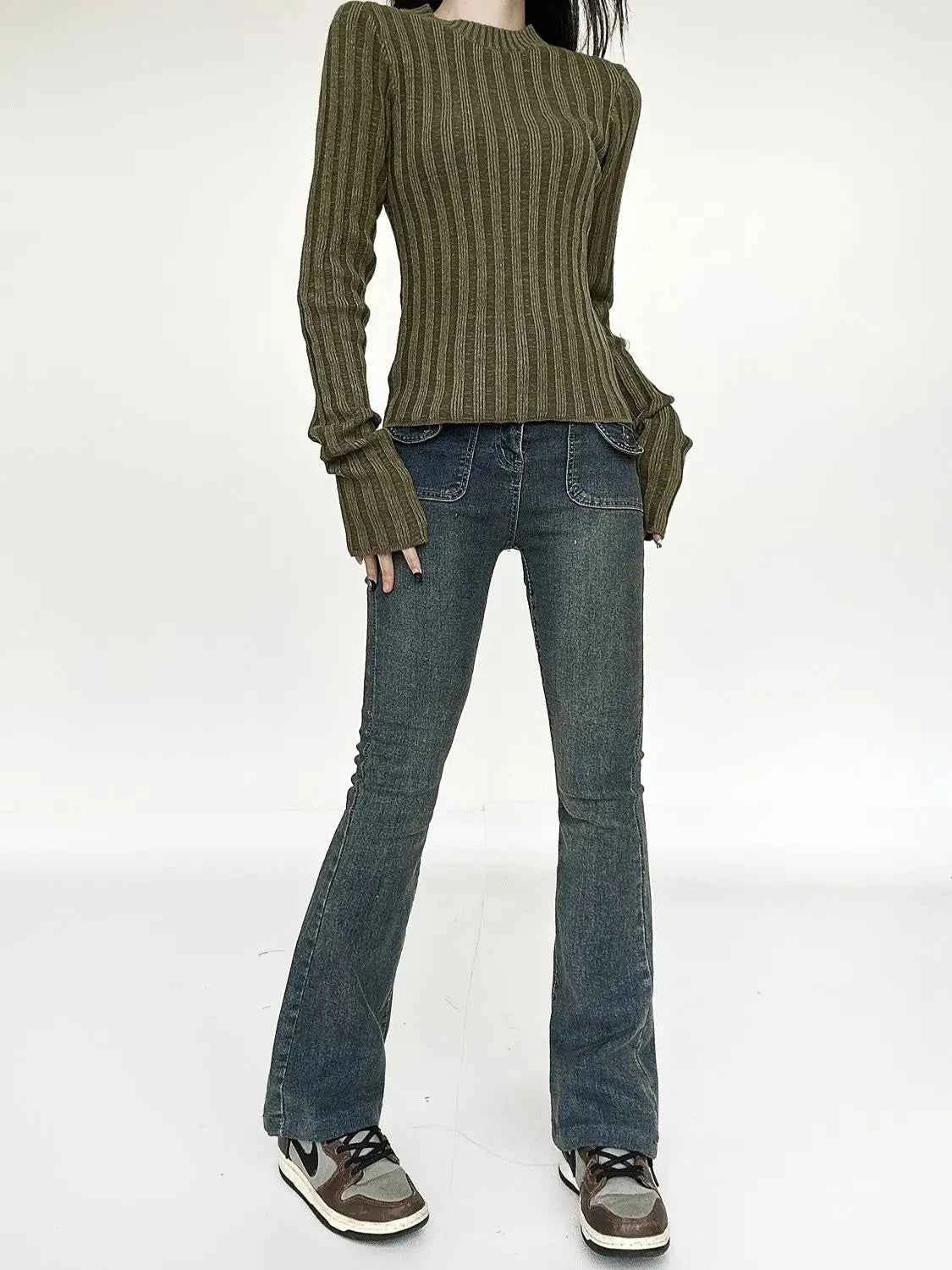 Women Casual Cozy Vintage Knit Sweater