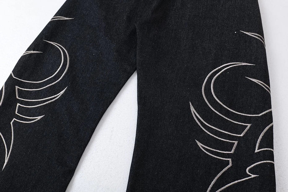 Embroidery 'Arch' Baggy Jeans