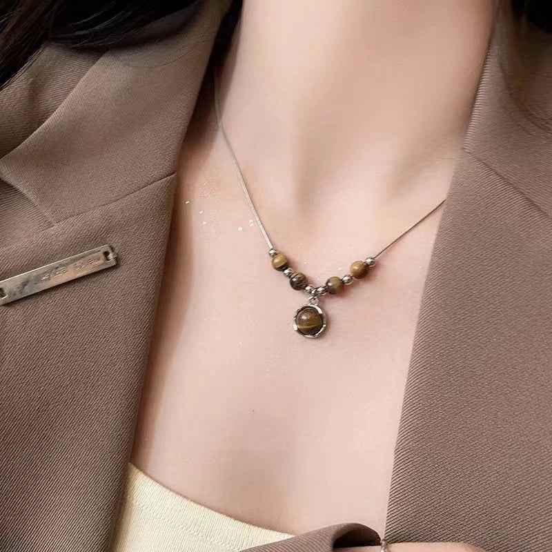 Colorful Stones Flower Pendant Necklace