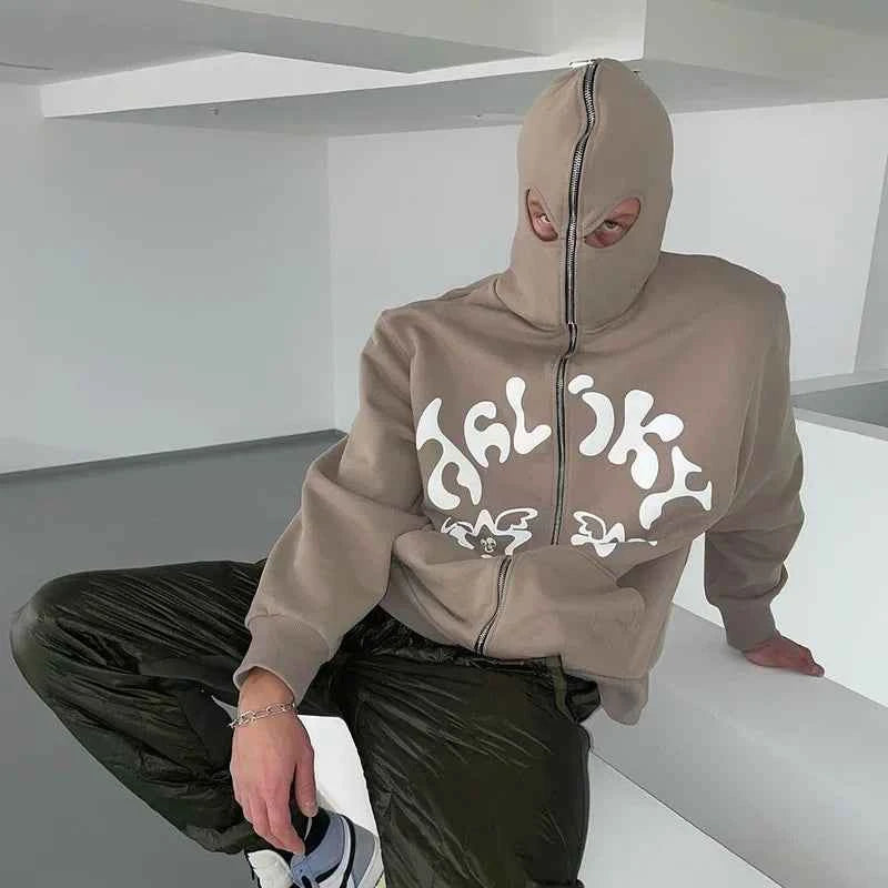 Streetwear Korean Style Punk Sport Zip Coat Sweatshirt